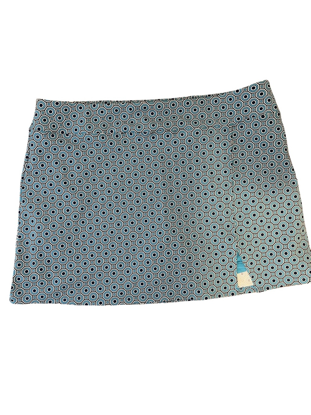 Cynthia Rowley Active Skort XL Blue Geometric Golf Tennis Pickleball Stretch